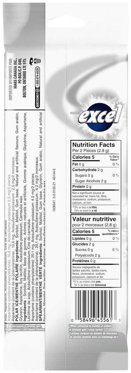 Excel Variety Pack 54-Pieces of Gum, 3 x 18ct {Imported from Canada}