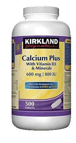 Kirkland Signature Calcium Plus 600 mg, 500 Tablets