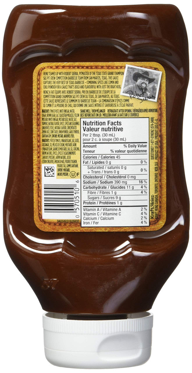 HEINZ BBQ Sauce, Bold and Spicy Texas, 475ml, 1ct - {Imported from Canada}