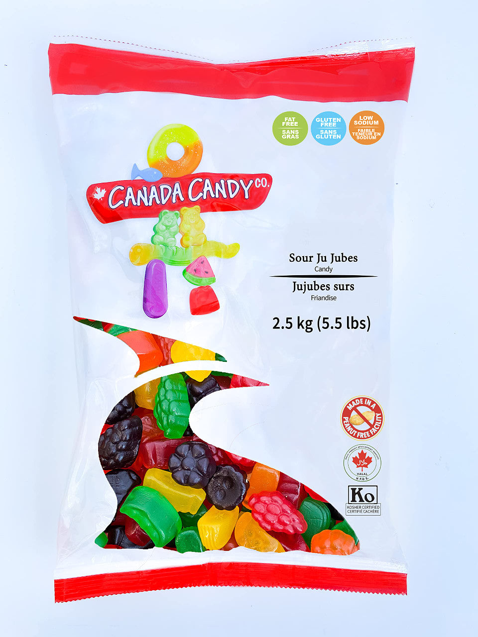 Canada Candy, Sour Ju Jubes Gummies, 2.5kg/5.5lbs, {Imported from Canada}