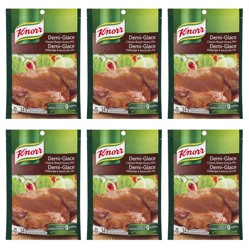 Knorr Classic Roast Gravy Mix, Demi-Glace, 34g/1.2oz., (6 Pack) {Imported from Canada}