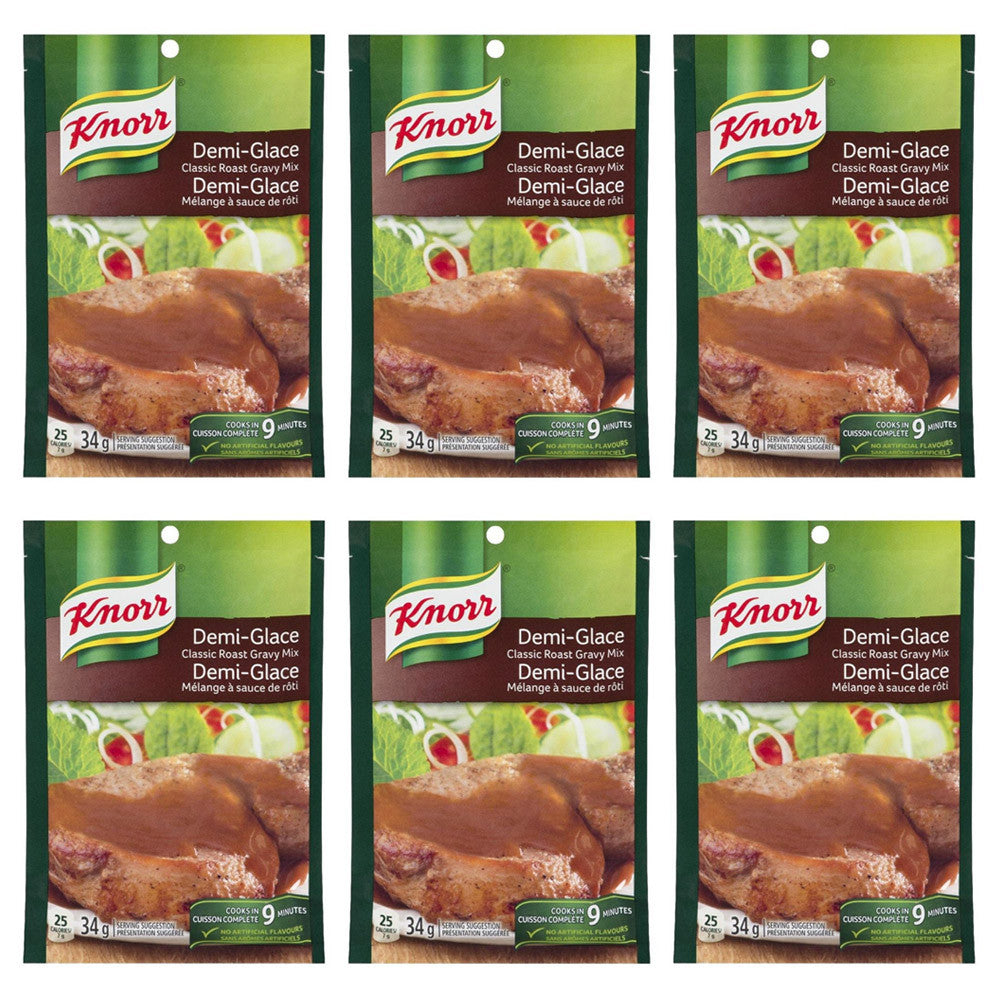 Knorr Classic Roast Gravy Mix, Demi-Glace, 34g/1.2oz., (6 Pack) {Imported from Canada}
