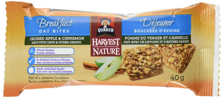 Quaker Breakfast Oat Bites, 5 x 40g Pouches, Orchard Apple & Cinnamon, 200g/7.1oz Box, {Imported from Canada}