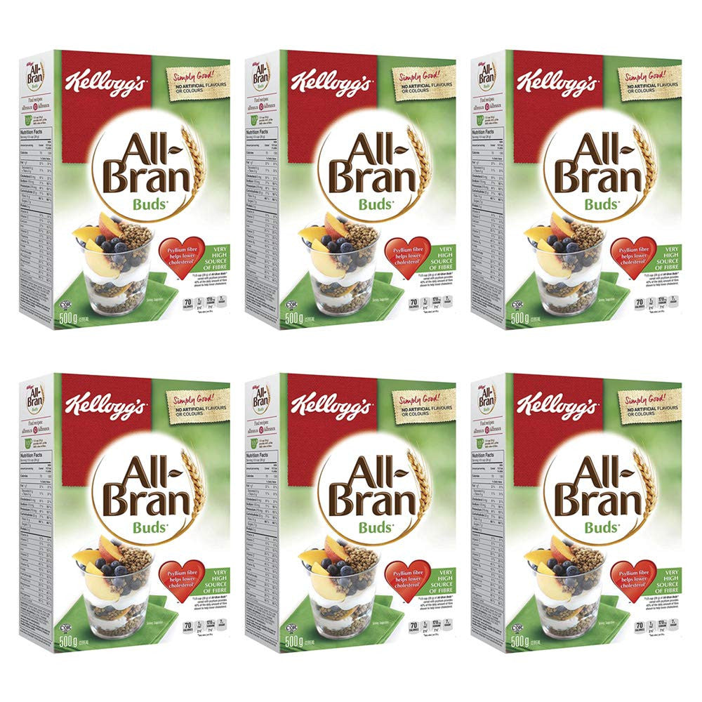 Kellogg's All Bran Buds Cereal 500g/17.6oz, 6-Pack (Imported from Canada)