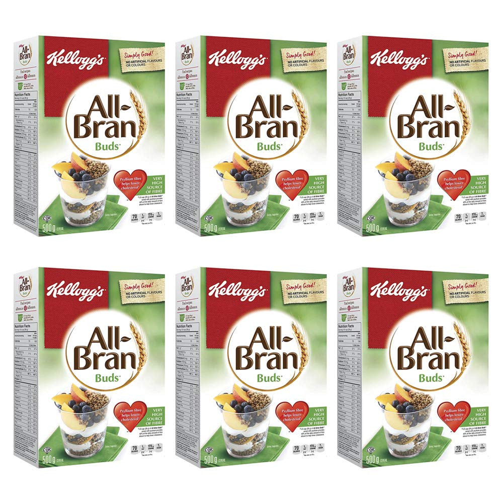 Kellogg's All Bran Buds Cereal 500g/17.6oz, 6-Pack (Imported from Canada)