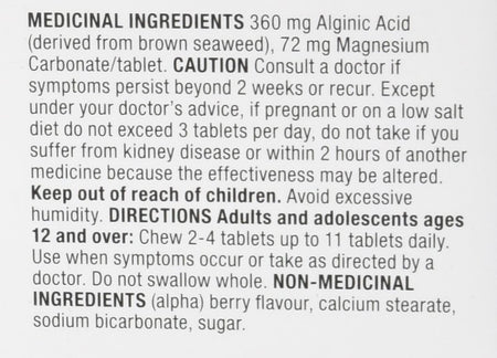 Gaviscon Max Berry- Long-Lasting Acid Reflux and Heartburn Relief, 18 Count {Imported from Canada}