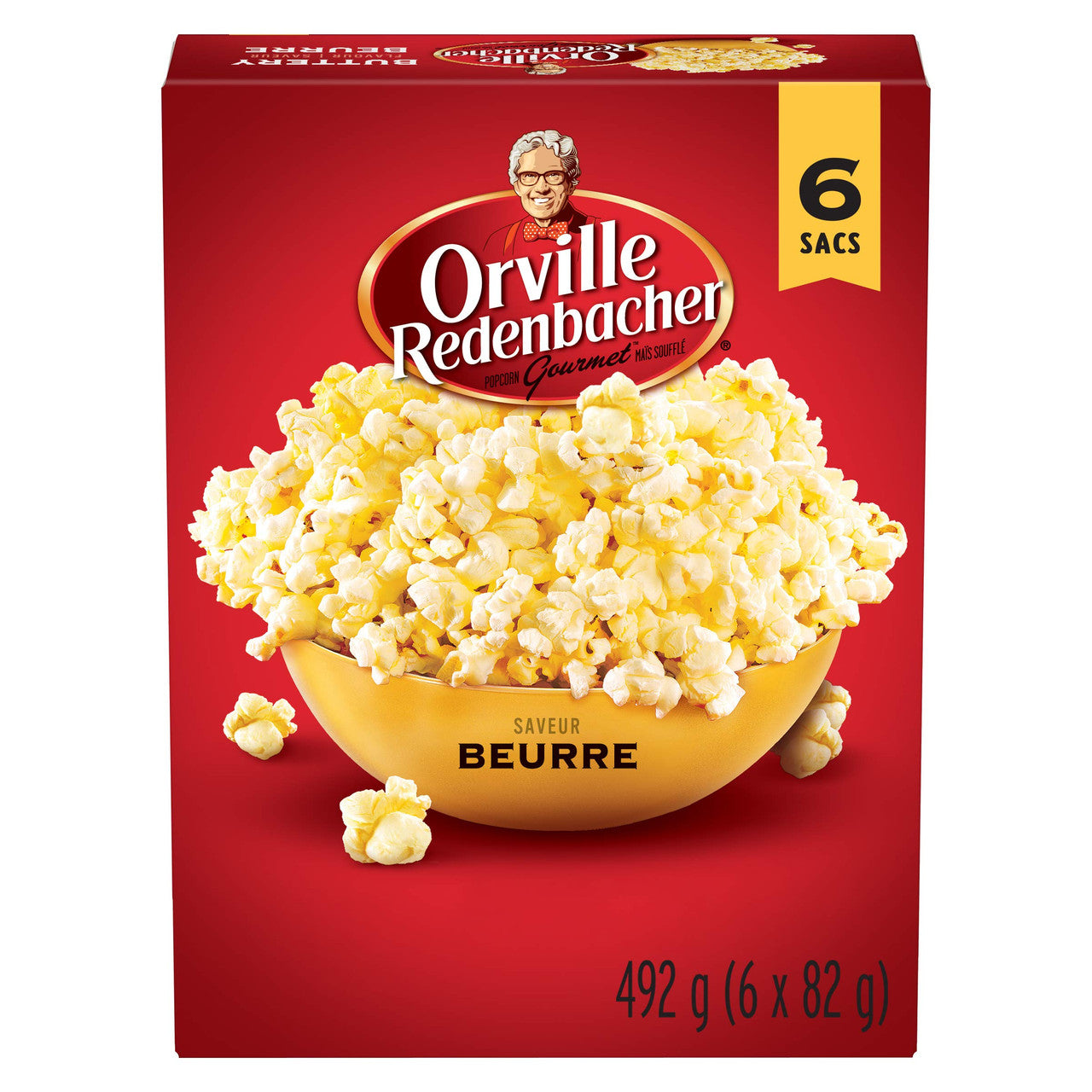 Orville Redenbacher's Buttery Flavor Popcorn, 492g/17.4oz Box, (6ct x 82g) {Imported from Canada}
