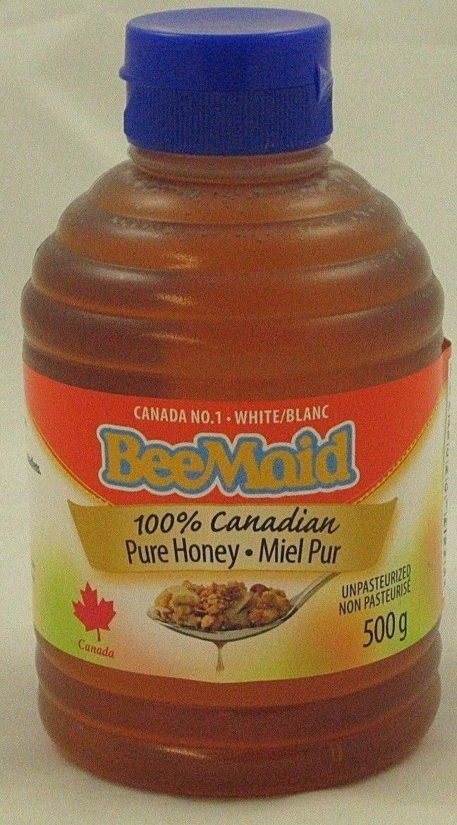 Bee Maid Pure Honey 100% Canadian White  500g/17.64oz {Imported from Canada}}