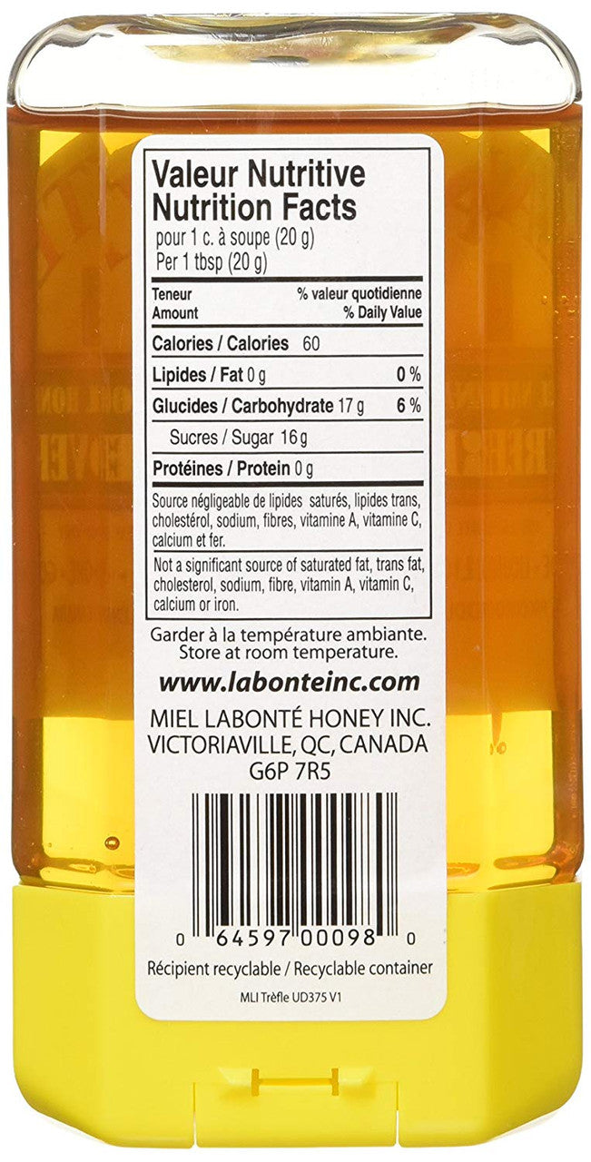 Labonte Clover Liquid Honey 375g/13.2 oz {Imported from Canada}