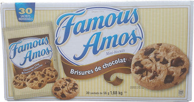 Famous Amos Chocolate Chip Cookies 30ct X 56g/2 oz., {Imported from Canada}