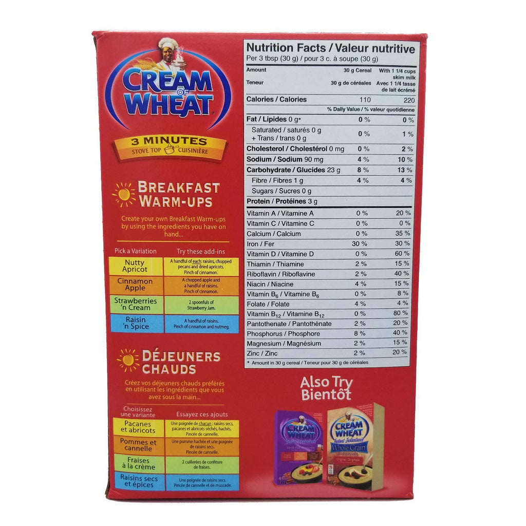 Cream of Wheat Original Flavour Hot Cereal, 800g/1.8 lbs, Pack of 2, {Imported from Canada}