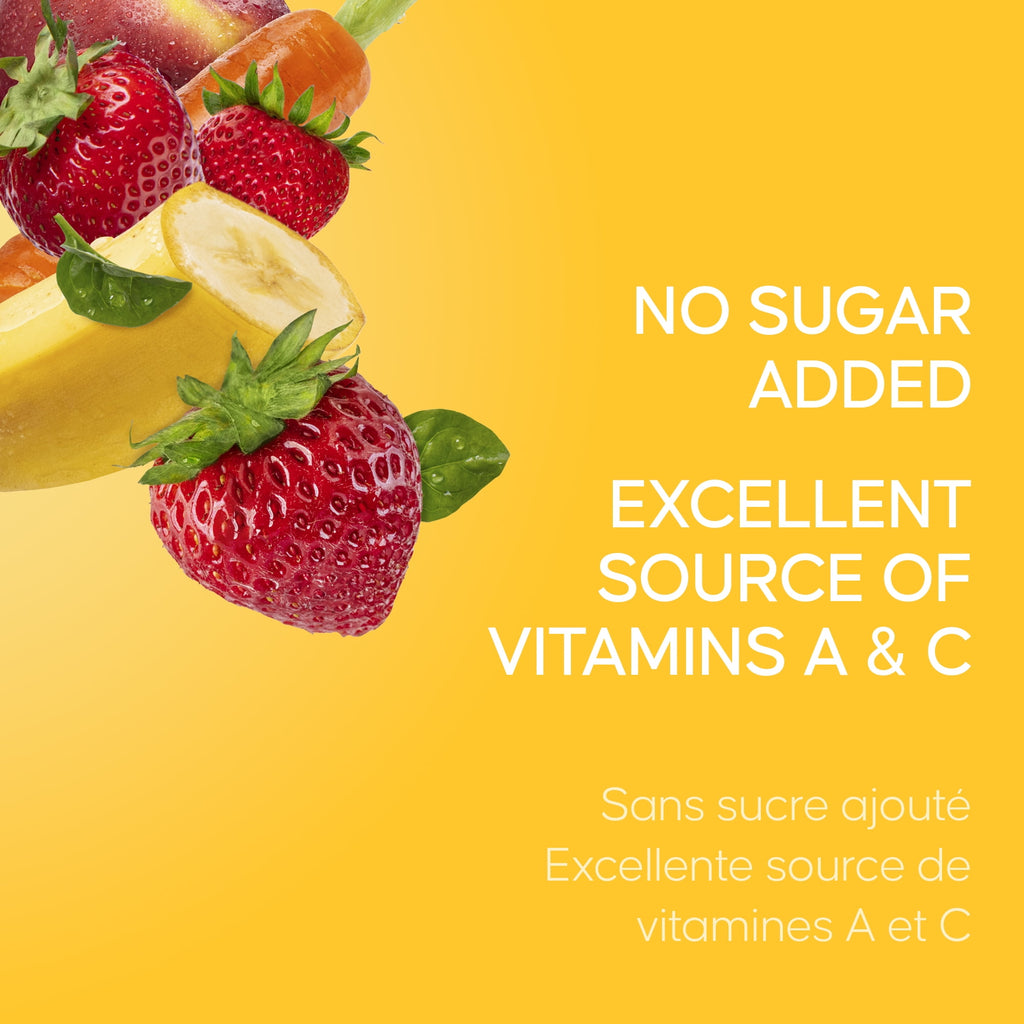 SunRype Strawberry Banana Juice Boxes Perfect for On-The-Go, 5x200ml, 1L/33.8 fl. oz. - No Sugar Added, Excellent Source Of Vitamins A & C