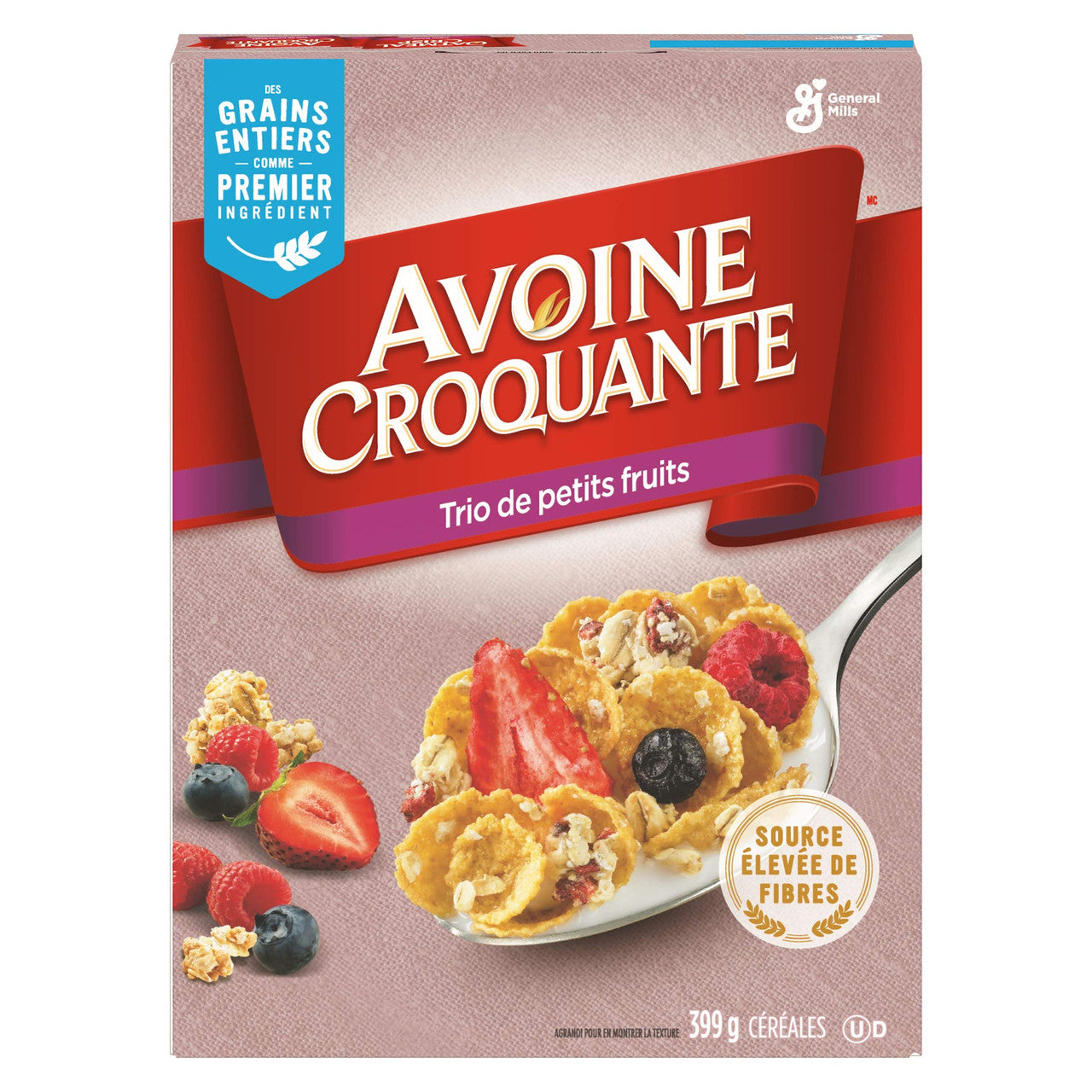 Oatmeal Crisp Triple Berry Cereal, 399g/14.1 oz., {Imported from Canada}