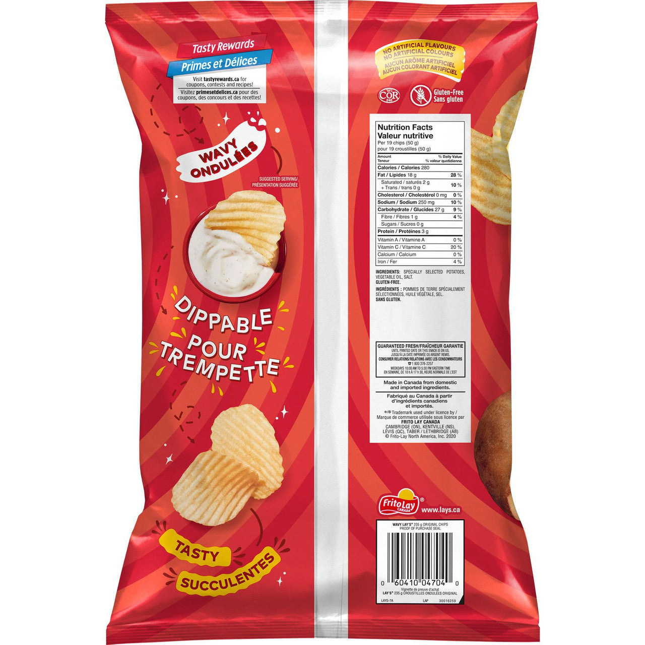 Lay's Wavy Original Chips 235g/8.3 oz., {Imported from Canada}