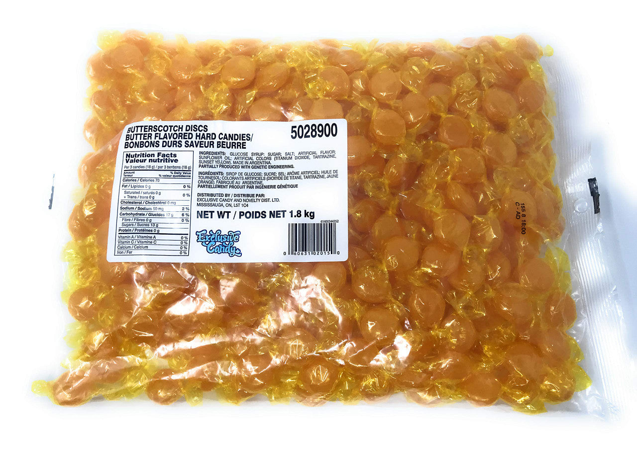 Disc Candy Exclusive Candy Butterscotch Discs Hard Candies - 1.8kg/4 lb. Bag {Imp