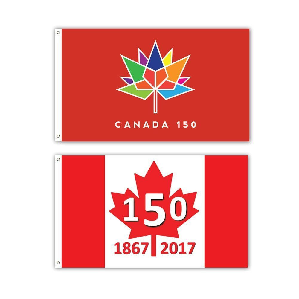 Canada 150 Flag -- 3x5ft Commemorative Canada Flag (2pk)