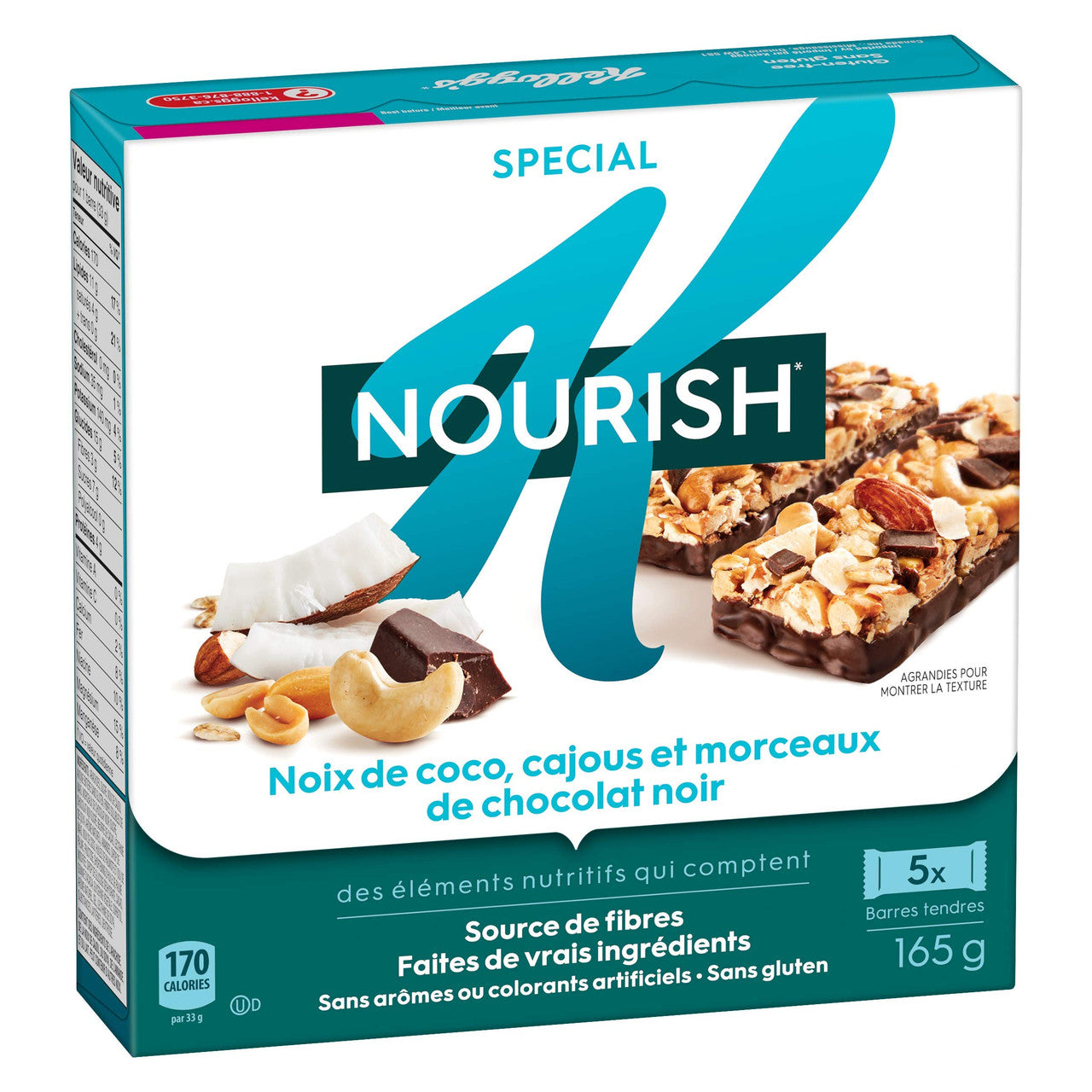 Kellogg's Special K Nourish Bar with Quinoa, Coconut Cashew and Dark Chocolate Chunks, 165g (Imported from Canada)