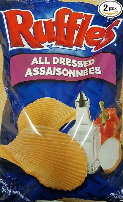 Lay's Ruffles Chips, All Dressed, 585g/20.63oz - 2pk  {Imported from Canada}