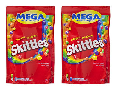 Skittles Original, Mega-Pack, 320gm/11.3oz., (2 Pack), {Imported from Canada}