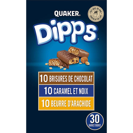 Dipps TRIPLE PLAY CLUB PACK (935g/33 oz.), 30ct Snack Bars {Imported from Canada}