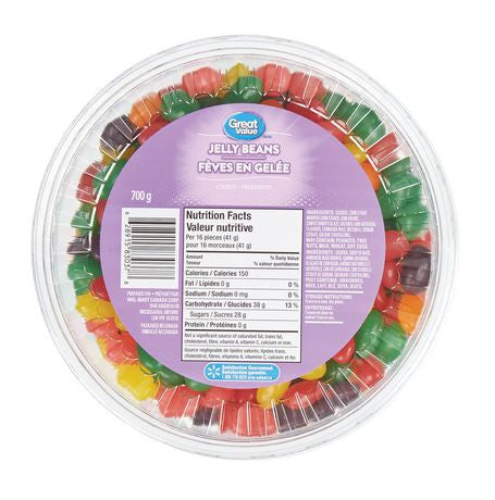 Great Value, 700g/1.5 lb, Tub of Jelly Beans, {Imported from Canada}