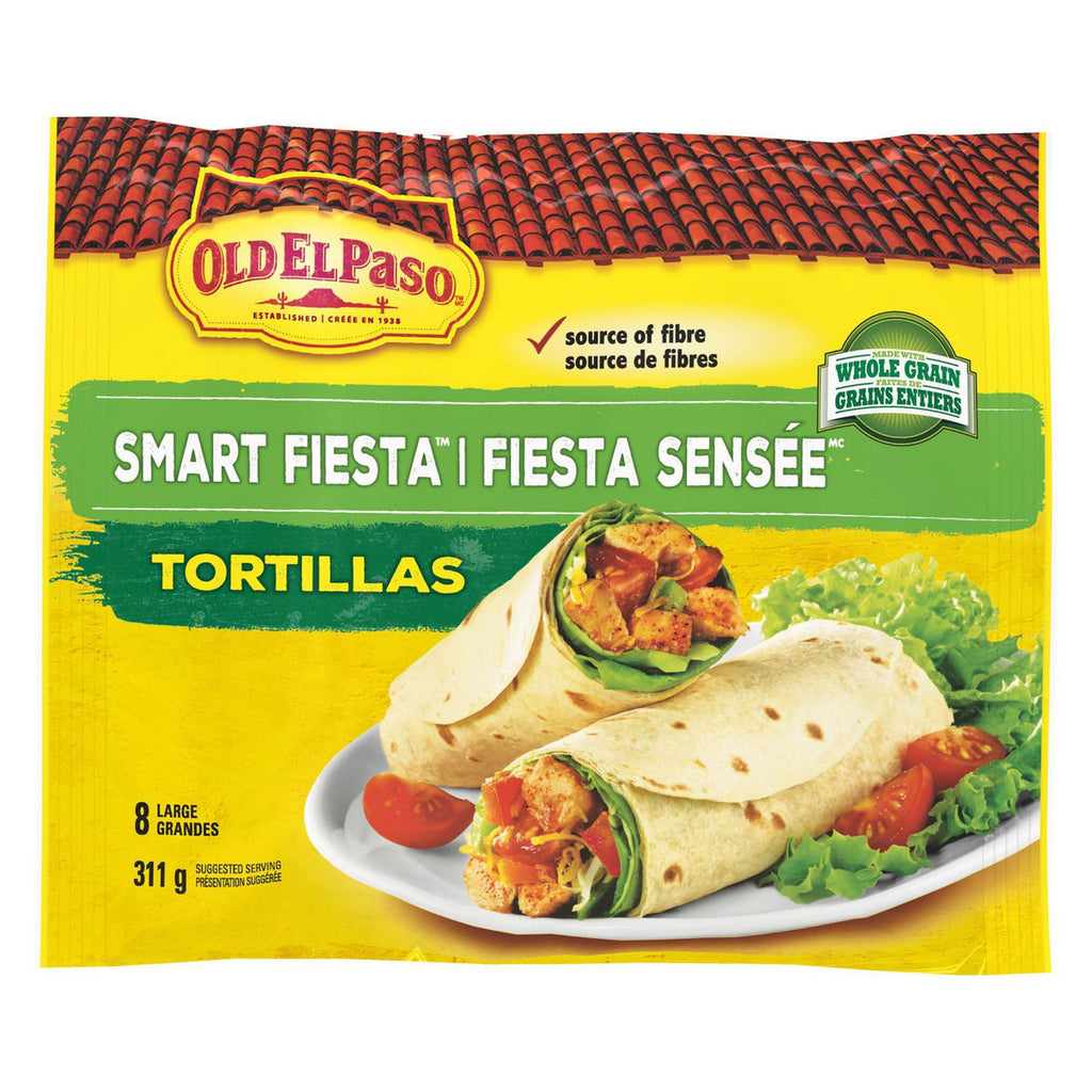 Old El Paso Smart Fiesta Tortillas, Pack of 8, 311g/11 oz., {Imported from Canada}
