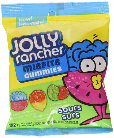 JOLLY RANCHER Misfits Sour Fruit PEG Bag, 182g/6.4 oz. {Imported from Canada}