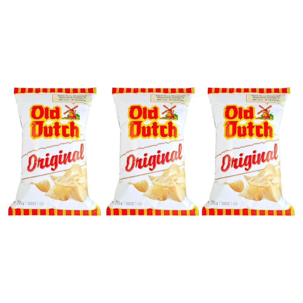 Old Dutch Original Potato Chips 255g/8.9oz, 3-Pack {Imported From Canada}