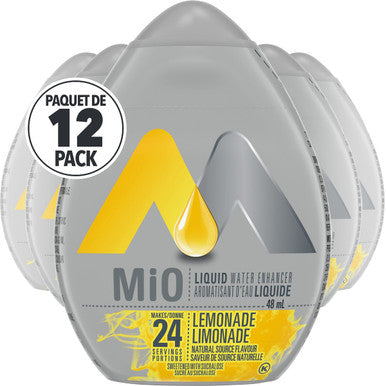 MIO Liquid Water Enhancer - Lemonade, 12ct, 48ml Each (Imported from Canada)