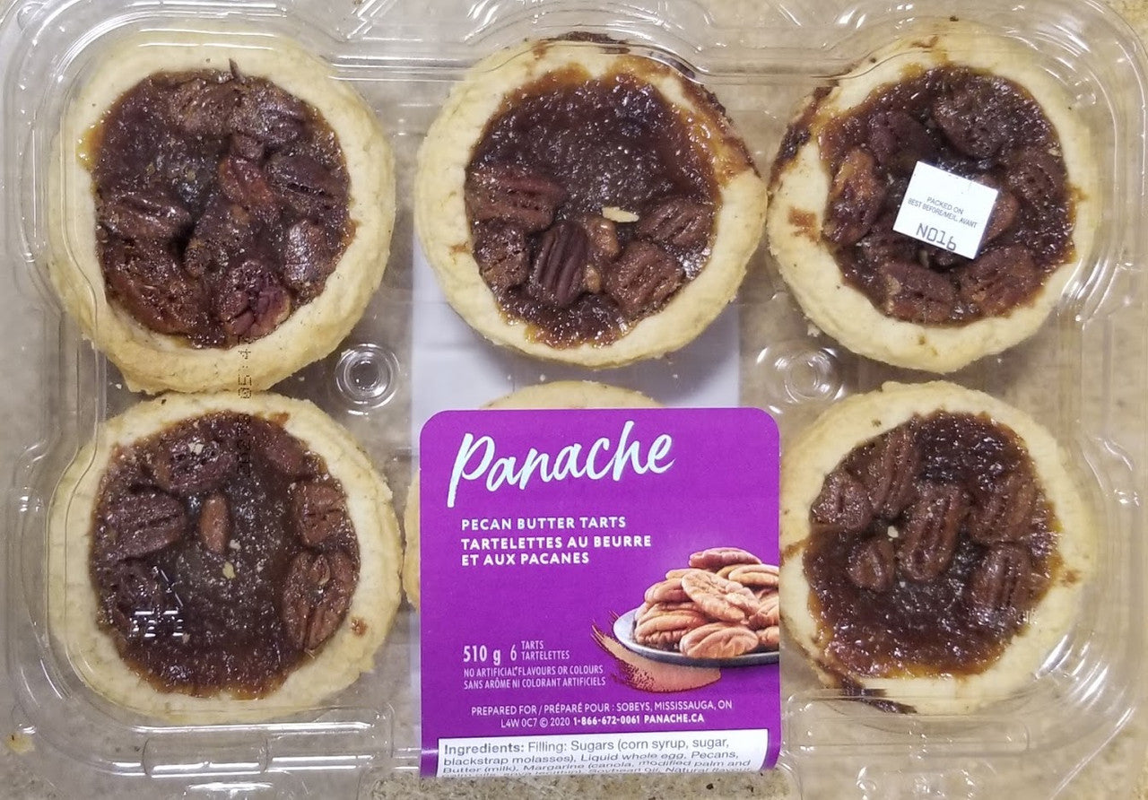 Panache Pecan Butter Tarts, (6) Tarts per Package, 510g/18 oz., {Imported from Canada}