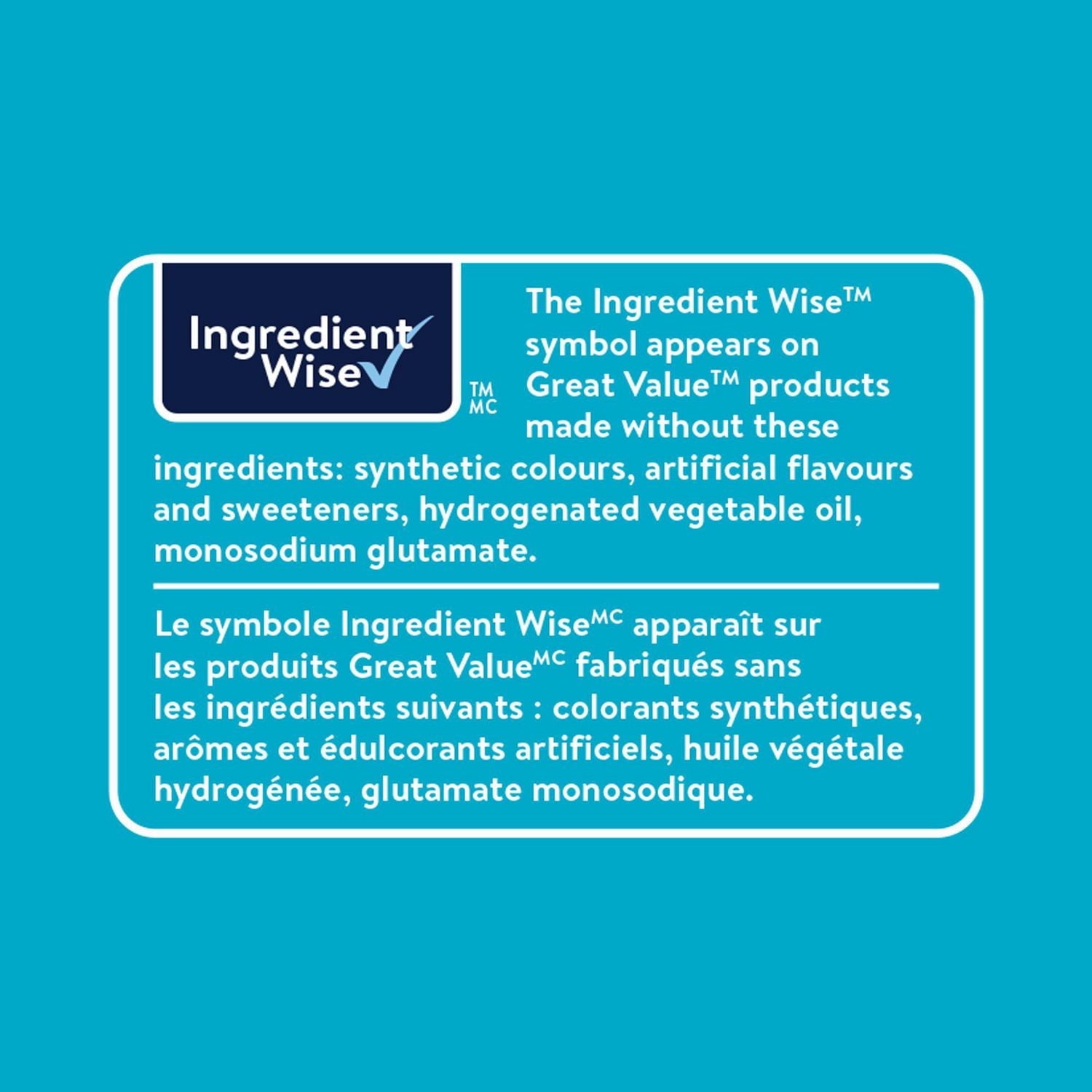 Ingredient Wise label on a blue background with text about product ingredients.