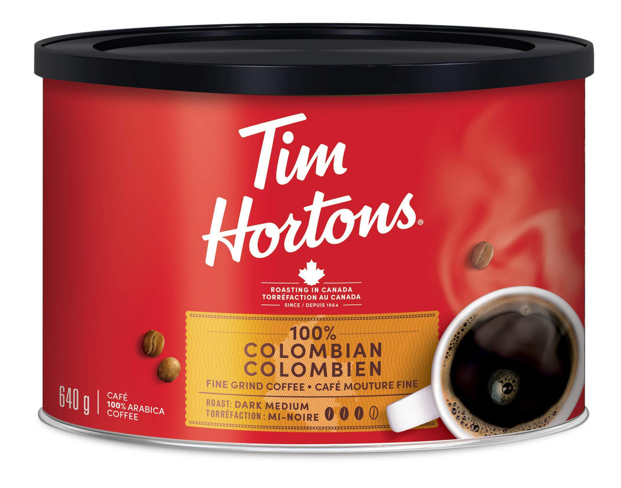 Tim Hortons 100% Colombian, Ground Coffee, 640g/22.6 oz., {Imported from Canada}