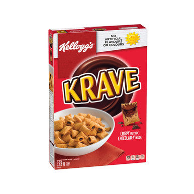 Kellogg's Krave Chocolatey Cereal  323g/11.39oz  {Imported from Canada}