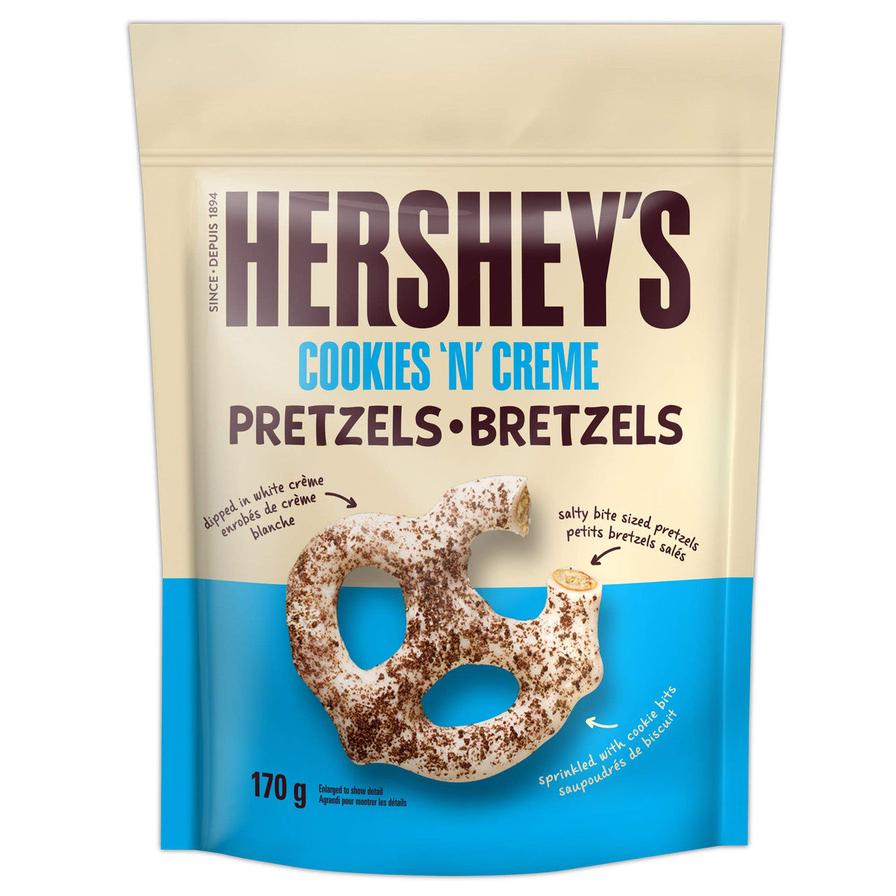 HERSHEY'S Cookies' N' Creme Coated Pretzels, 170g/6 oz., {Imported from Canada}