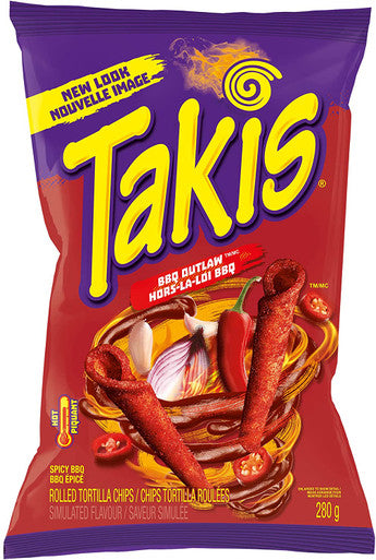 Takis Tortilla Snacks, Spicy Outlaw BBQ, 280g/9.9 oz. {Imported from Canada}