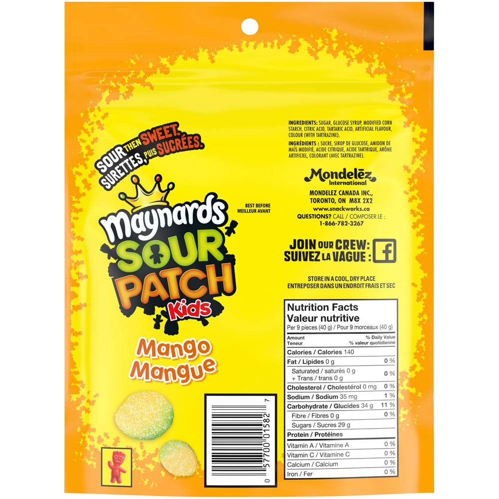 Maynards Sour Patch Kids Mango Candy, 355g/12.5 oz {Imported from Canada}