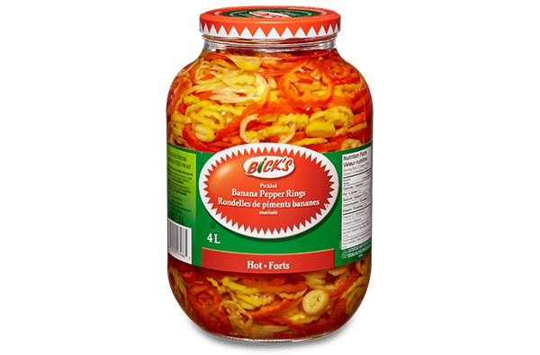 Bick's Pickled Hot Banana Pepper rings 4L/1.1 Gallon Jar {Imported from Canada}