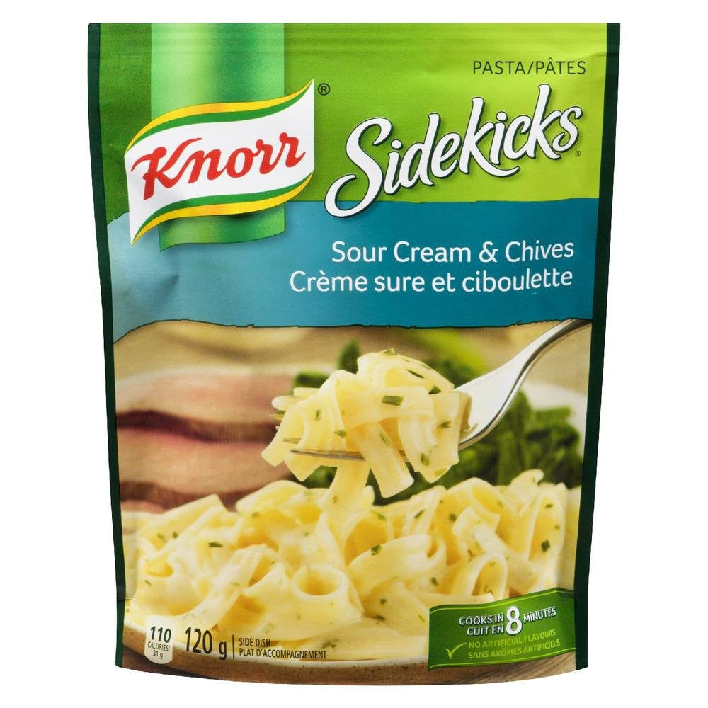 Knorr Sidekicks, Sour Cream & Chives Pasta Side Dish, 120g/4.2oz., 8ct, {Imported from Canada}