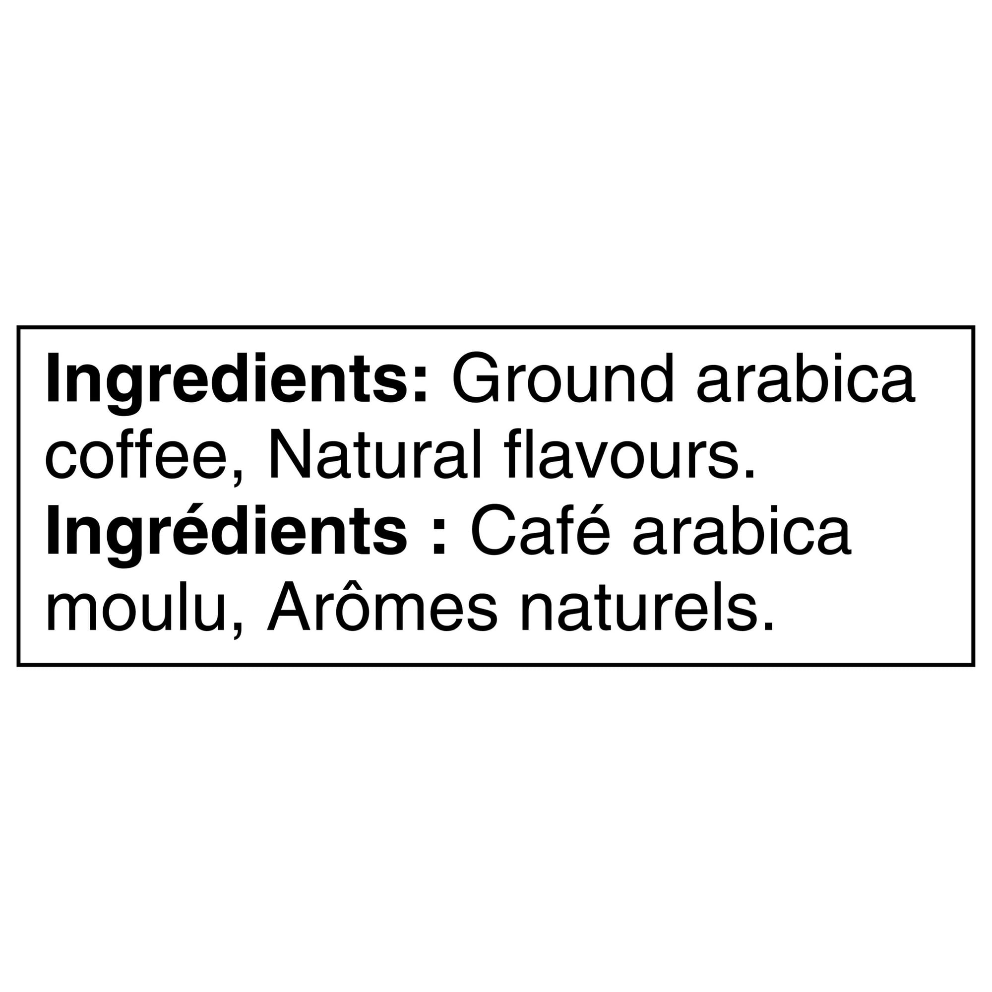 Starbucks Iced Coffee Vanilla, ingredients label