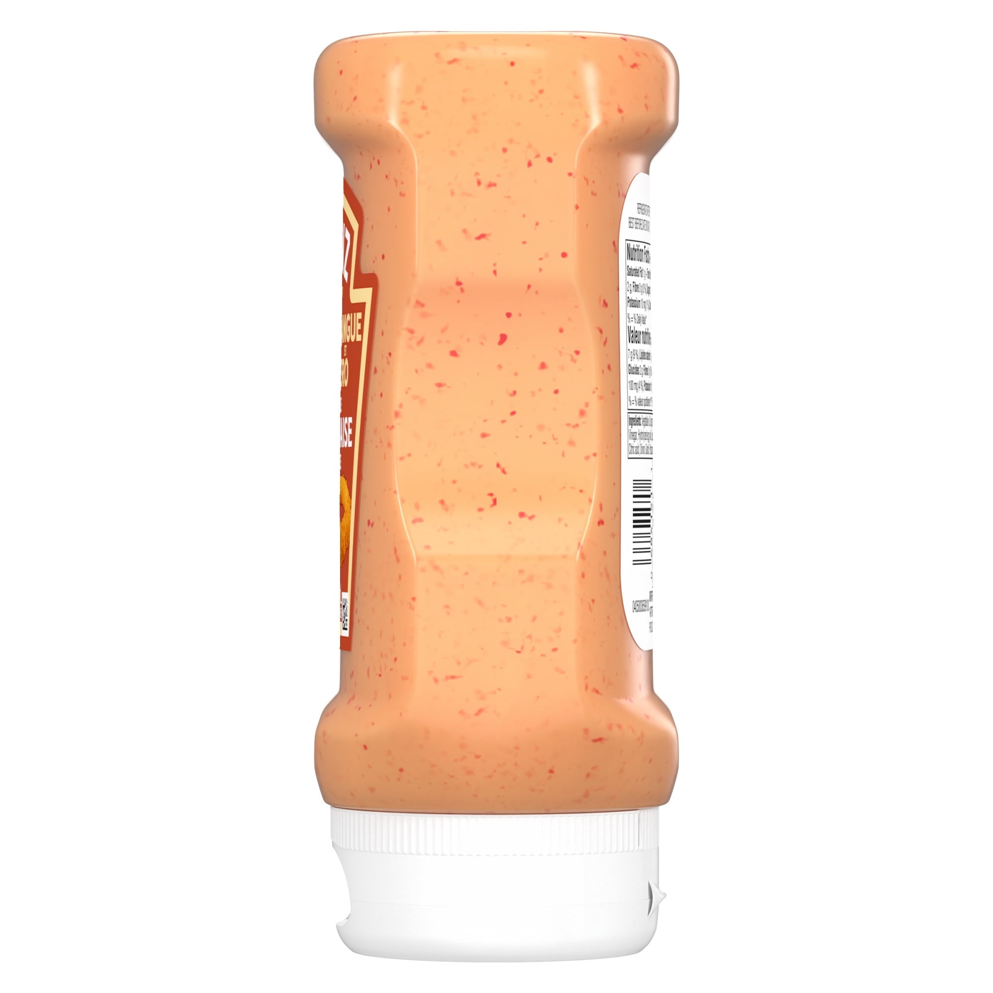 Bottle of Heinz dressing with a white background