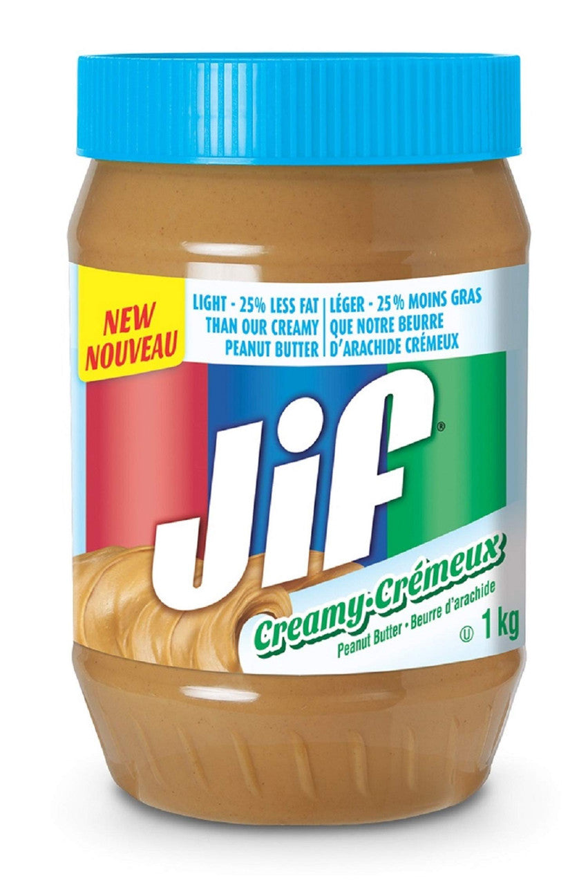 Jif Light Creamy Peanut Butter 1kg/35oz, (Imported from Canada)