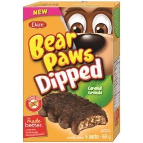 Dare Bear Paws Chocolate Dipped Caramel Granola 168g - Peanut Free {Imported from Canada}
