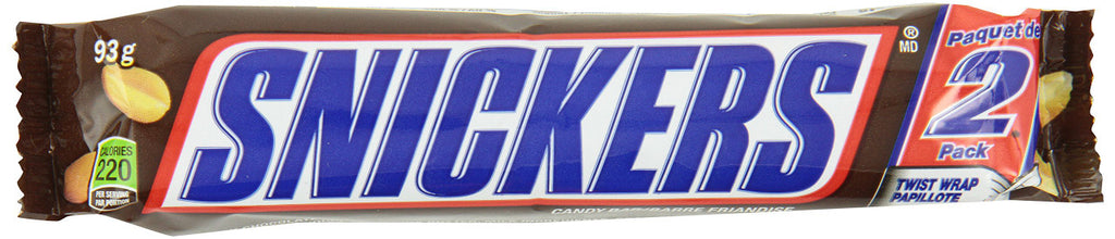 Snickers 2-Piece King Size Chocolate 93g/3.3 oz., 24-Count, {Imported from Canada}