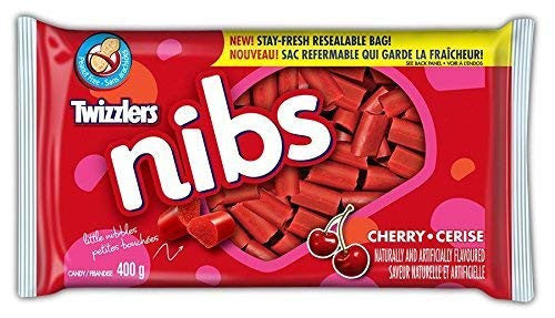 TWIZZLERS Licorice Candy, Cherry Nibs, Party Pack, 400g/14 oz., (2 Pack) {Imported from Canada}