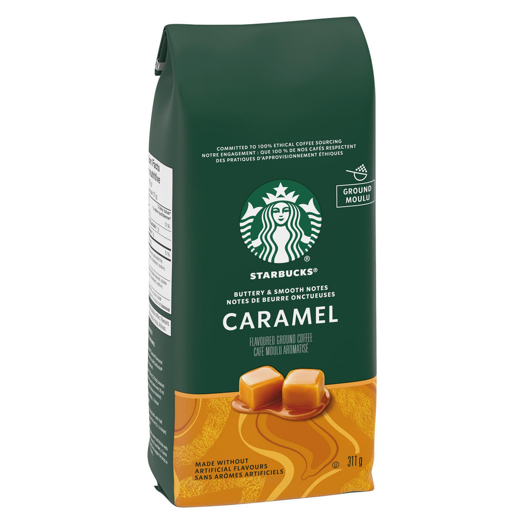 Starbucks Caramel Flavored Ground Coffee, Medium Roasted, 311g/11 oz. Bag {Imported from Canada}