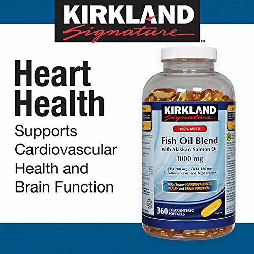 Kirkland Signature 100% Wild Fish Oil Blend, 360 Softgels, (Imported from Canada)