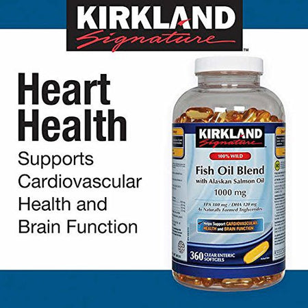 Kirkland Signature 100% Wild Fish Oil Blend, 360 Softgels, (Imported from Canada)