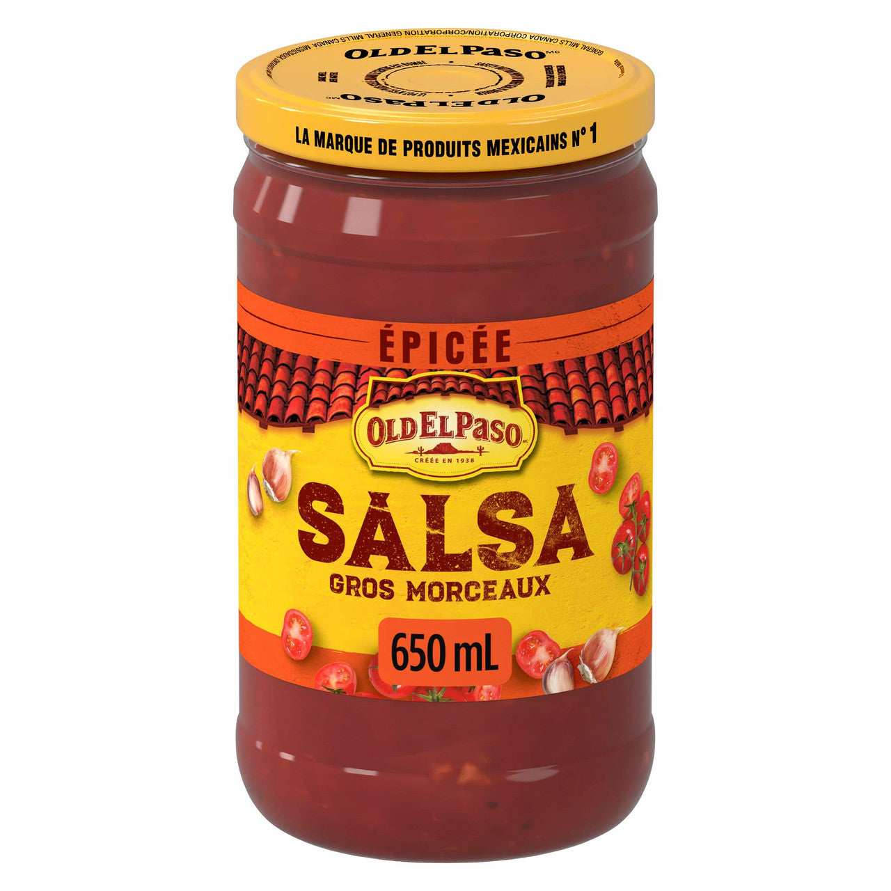 Old El Paso Thick 'n Chunky Hot Salsa, 650ml/22 oz., {Imported from Canada}