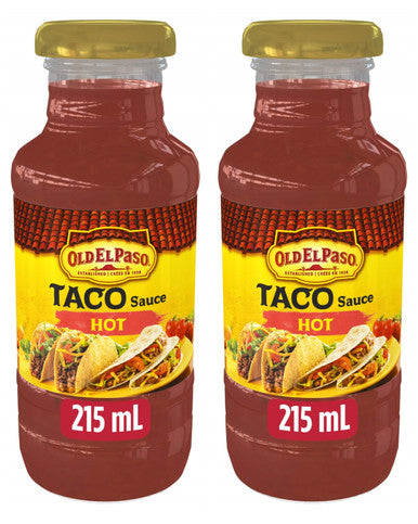 Old El Paso Taco Hot Sauce, 215ml/7.3 fl oz., (2 Pack) {Imported from Canada}