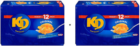 KD Kraft Dinner, Original Macaroni & Cheese 225g/7.9 oz, Pack of 12 (2 Pack) {Imported from Canada}